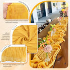30 Pack Cheesecloth Table Runner 10FT Gold Table Runner Boho Gauze Cheese Cloth Table Runners Long Rustic Sheer Table Decorations for Wedding Party Baby Bridal Shower Birthday Holiday Home - Image 3