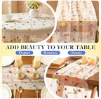 4 Pack Embroidery Floral Table Runner Rustic Spring Summer Wildflower Tulle Table Runner Vintage Flower Tabletop Runners Decoration for Home Wedding Party, 108 x 25 inch (Multicolor Flowers) - Image 6