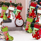 Newcotte 12 Pack 20 Inch Large Christmas Stocking Elf Xmas Hanging Stockings Red Green White Christmas Decorations for Holiday Fireplace Tree Decoration Gift Present - Image 3