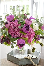 FiveSeasonStuff Thistle Purple Artificial Peony Bouquet Set of 2 - Image 4