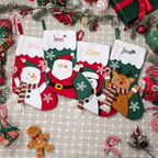 Personalized Christmas Stockings with Embroidered Name & Monogram,Custom Embroidered Christmas Stocking,Santa,Snowman & Reindeer Stocking for Family & Fireplace Holiday Decor(4 Pack) - Image 7