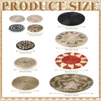 Tatuo 11 Pcs Boho Wall Basket Decor Woven Wall Hanging Art, Dark - Image 3