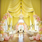 10 Panels 5ft(W) x 20ft(H) Yellow Ceiling Drapes for Wedding Parties by PartyVillage