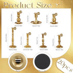 Mumufy 20 Pcs Matte Candlestick Holders, Metal Wedding Taper Candle Holders Vintage Candles Stand Set, Candle Stick Decor for Mantel Table Centerpiece Wedding Dining Table Decor Mantelpiece (Gold) - Image 2