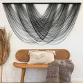 Flber Macrame Wall Hanging Black 59.00" W x 31.00" L Boho Wall Decor Large Boho Yarn Tapestry Living Room Bedroom Home Wall Décor by FLBER