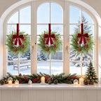 Thewe 6Pcs 12" Christmas Candle Wreaths for Kitchen Cabinet Table Decor - Image 7