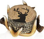 Deer Antlers Coaster Set of 6 – Handcrafted Deer Antler Decor and Man Cave Gifts for Men - 6 Full Size Deer Antlers Coasters for Man Cave Décor by CabinObsession