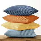 MIULEE Summer Yellow Blue Decorative Throw Pillow Covers 20x20 Inch Set of 4 Soft Corduroy Boho Patchwork Pillow Covers Modern Farmhouse Bright Home Decor for Sofa Living Room Couch Bed - Image 7