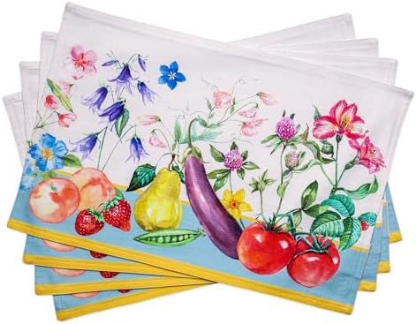 Maison d' Hermine Placemats Set of 4 Reusable 100% Cotton (13"x19") by MaisondHermine