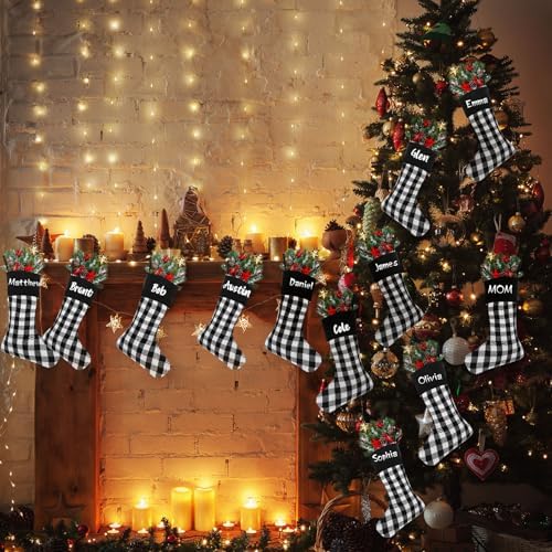 Tatuo 12 Pack Christmas Burlap Stockings Hanging,Classic Color - Image 5