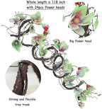 118in Artificial Magnolia Orchid Flowers Garland Hang Vine(Blue) - Image 2