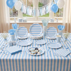 Funnymoom 434 Pcs Blue Striped Party Decorations Paper Plates Serves 48 - Image 6