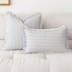 YEENAASY Throw Pillow Covers 22x22 Boho Striped Pillow Cases with Tassel - Image 2