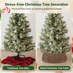 ELYKEN 28 Inch Christmas Tree Collar, Wicker Xmas Tree Collar for 7.5 ft Trees, Boho Woven Tree Skirt, Rustic Farmhouse Basket for Tree Base Cover, Round Tree Ring for Pencil Trees - Image 4
