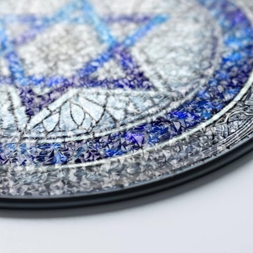 Jewish Star of David Suncatcher, Hanukkah Decor Window Hanging Stained Glass Decoration (7.8 Inches) - Image 4