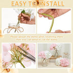 4 Sets Hydrangea Mason Jar Centerpiece with LED Lights for Wedding - Image 3