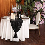 Black Sequin Table Runner 12 Pack, 12x108 Glitter Table Runners - Image 2