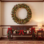 National Tree Company 48in Pre-Lit Wintry Pine Artificial Christmas Wreath - Image 2