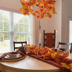 CQURE 10 Pack Fall Leaf Garland, Hanging Vines Garland Artificial Fall Maple LeavesThanksgiving Decor for Home Wedding Fireplace Party - Image 6