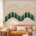 Tiamon Boho Wall Decor - 59'' W x 42'' L Macrame Wall Hanging Beaded Large Tapestry Art for Home Bathroom Farmhouse Bedroom Living Room Office Natural Modern Rustic Decoration by Tiamon