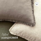 Foindtower Decorative Linen Fringe Throw Pillow Covers 26×26 Inch,Brown Tan - Image 4