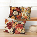 Vintage Floral Throw Pillow Covers 26''x26'' Set of 4, Colorful Flowers Pillow Cases Decorative Printed Cushion Covers for Couch Sofa Bedroom Farmhouse Livingroom Garden Patio Car Outdoor - Image 5