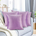 Nestl Throw Euro Pillow Covers, Cozy Velvet Decorative Pillow Covers 26 x 26 Inches, Soft Solid Couch Pillow Case for Sofa, Bed and Car, Set of 4 - Lavender by Nestl