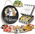 Interchangeable Welcome Sign for Front Door Decor with 16 Seasonal Pieces by Unknown