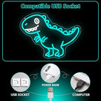 Dinosaur LED Neon Light Sign, Dinosaur Neon Signs for Boys Room Decor Dino Night Lamp Light for Party Bedroom Nursery Classroom Decorations Christmas Birthday Gift Dimmable USB Powered(15.8“*13.4") - Image 5