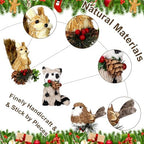 Vercraft 8 Pack Woodland Animal Xmas Ornaments Sisal Straw Rustic, Classic - Image 3