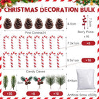 Blushtier 8 Sets Christmas Table Centerpieces Mason Jars Centerpiece Table Toppers Decor with LED Light Candy Canes Pine Cones and Snow Holiday Gifts for Wedding Birthday Party Supplies Home Office - Image 4