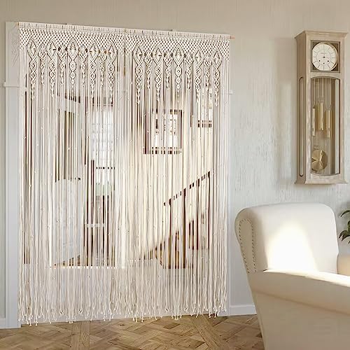 Macrame Curtains for Wall Decor, Macrame Wall Hanging 79" x 35" 2 Panels - Image 7