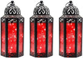 Vela Lanterns Decorative Indoor Red Fairy Light Candle Holder, M, 3-Pack by VelaCandleLanterns