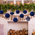 30pcs Velvet Christmas Ball Ornaments, Flocked Shatterproof Christmas Ornaments Hanging Xmas Tree Decorations Set for Home Party Holiday Decor (Multi-Size, Blue) - Image 4