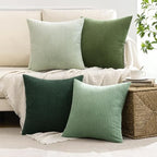 MIULEE Soft Corduroy Decorative Throw Pillow Covers Forest Green 24x24 - Image 2
