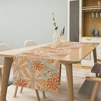Vintage 70s Floral Table Runner Hippie Boho Abstract Aesthetics Flowers Dinner Runner for Home Birthday Party Kitchen Dining Table Decoration 13x120in - Image 2
