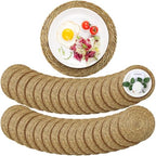 Colingmill 60 Sets 13.8 Inch Round Woven Placemats Bulk Farmhouse Boho by Colingmill