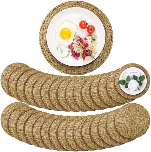 Colingmill 60 Sets 13 Inch Round Woven Placemats Bulk Farmhouse Boho by Colingmill