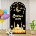 6.6FT Arch Backdrop Cover Black Gold Eid Ramadan Mubarak Photography Holiday Welcome Crescent Wedding Arch Cover Spandex Fitted Stretchy Backdrop Stand Covers for Birthday Party Wedding Decoration by Unknown