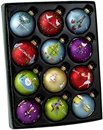 Kurt Adler Twelve Days of Christmas Ball Ornament, 65mm, Set of 12 by KurtSAdler