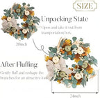Valery Madelyn 24'' Fall Wreaths for Front Door with LED Lights - Image 6