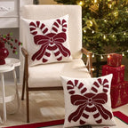 Christmas Candy Cane and Bow Throw Pillow Cover 18 x 18 Set of 2 - Image 5