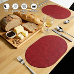homing Heat Resistant Oval Placemats Set of 6, Red - Image 6