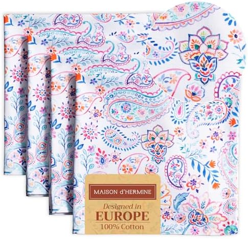 Maison d' Hermine Cloth Napkins Set of 4 Reusable 100% Cotton (20" x 20") by MaisondHermine
