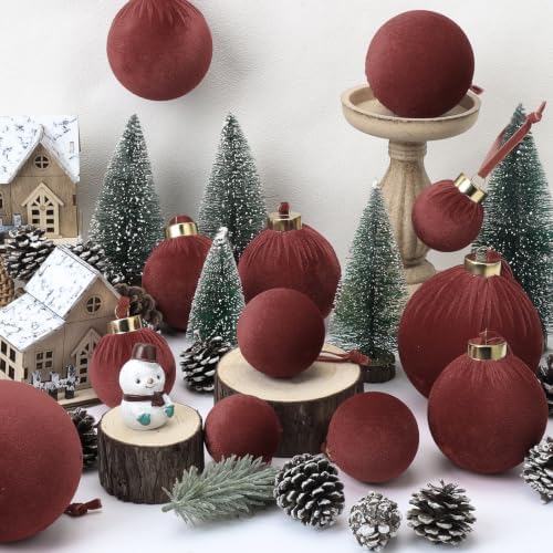 ZenNex 48Pcs Velvet Christmas Balls, Flocked Shatterproof Tree Ornaments - Image 4