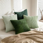MIULEE Spring Green Decorative Throw Pillow Covers 22x22 Inch Set of 4 Boho Farmhouse Cushion Covers Mordern Nordic Pillow Cases Soft Corduroy Gradient Home Decor for Couch Sofa Living Room Bed - Image 4