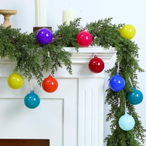FoldTier 9pcs 3" Colorful Glass Ball Christmas Tree Ornament, Rainbow Color - Image 4