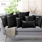 Nestl Throw Euro Pillow Covers, Cozy Velvet Decorative Pillow Covers 26 x 26 Inches, Soft Solid Couch Pillow Case for Sofa, Bed and Car, Set of 4 - Black - Image 6
