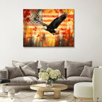 HomeifHue July 4th Patriotic Canvas Wall Art 4th of July USA Decorations American Flag Painting Picture Eagle Pictures for Wall Decor Independence Day Home Decor（F5 20x24in） - Image 2