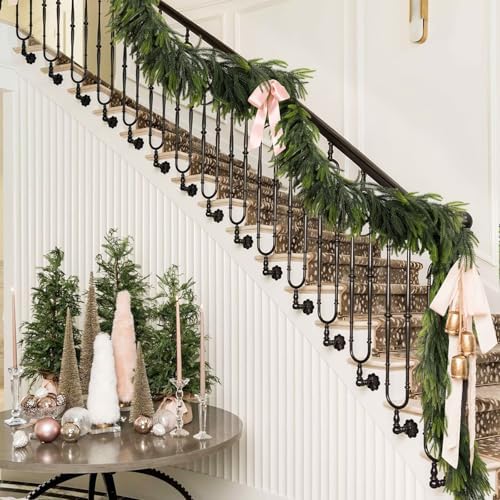 N&T NIETING 12FT Christmas Norfolk Pine Garland Real Touch Pine Artificial Garlands Faux Greenery Garland Winter Christmas Garland for Table Mantle Fireplace Indoor Outdoor Xmas Decorations (1 Pcs) - Image 6